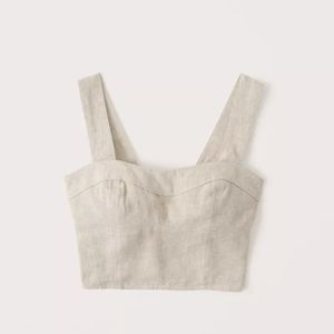 Linen Abercrombie & Fitch XS convertible straps cropped tank